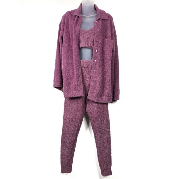 Fashion Nova Plum Living In It Cozy 3 Piece Set - Picture 1 of 13